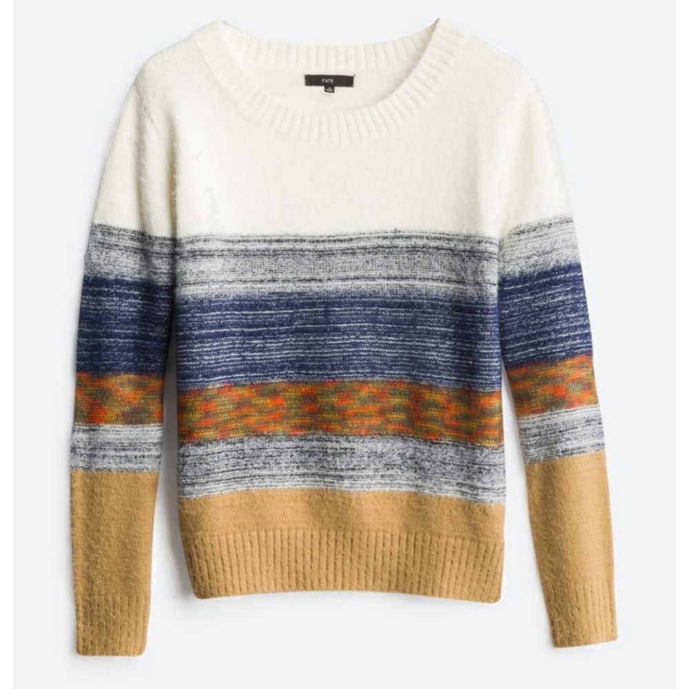 NWOT Fate Formosa Color Block Fuzzy Pullover